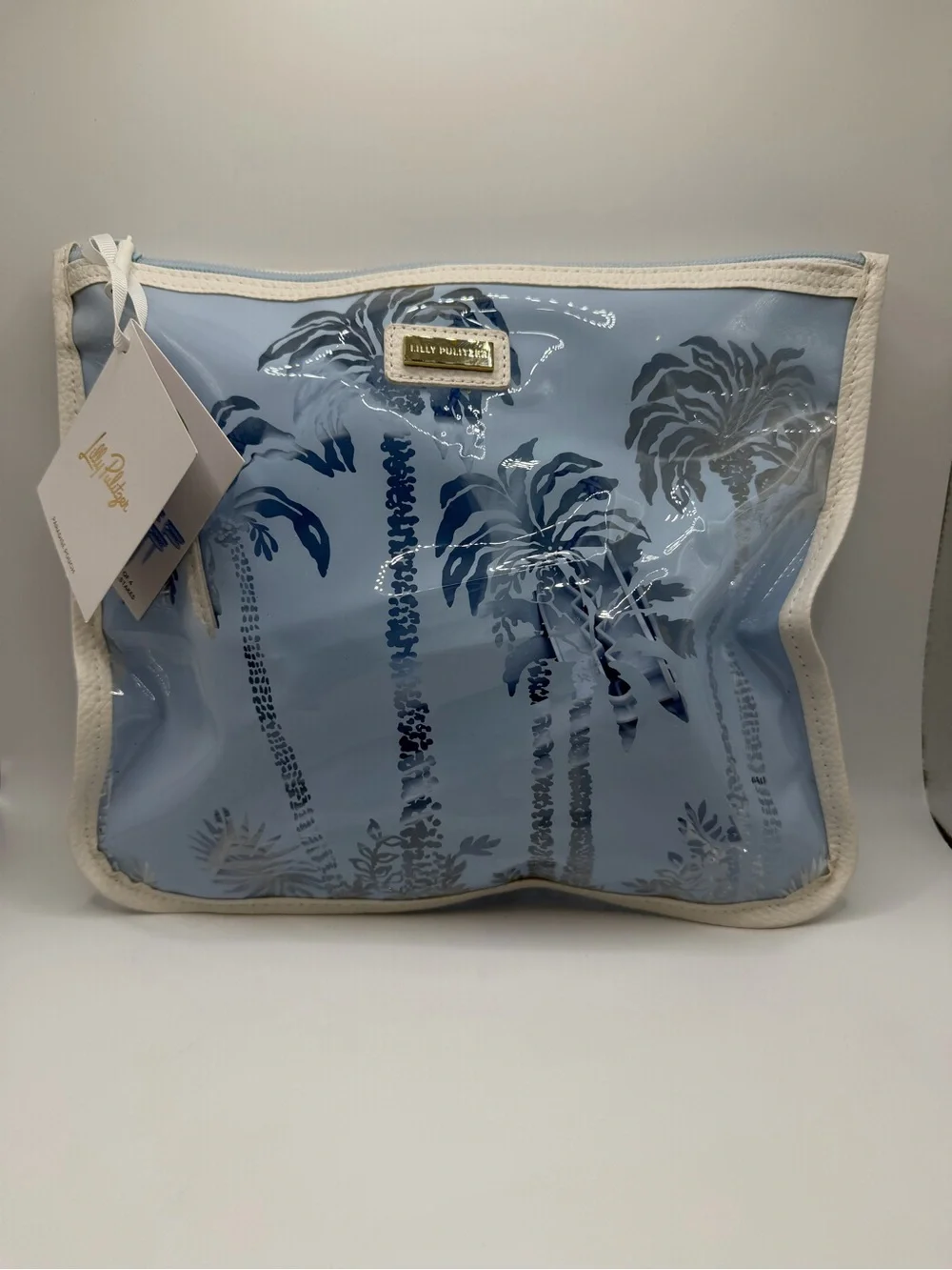 Lilly Pulitzer Blue Palm-Print Pouch